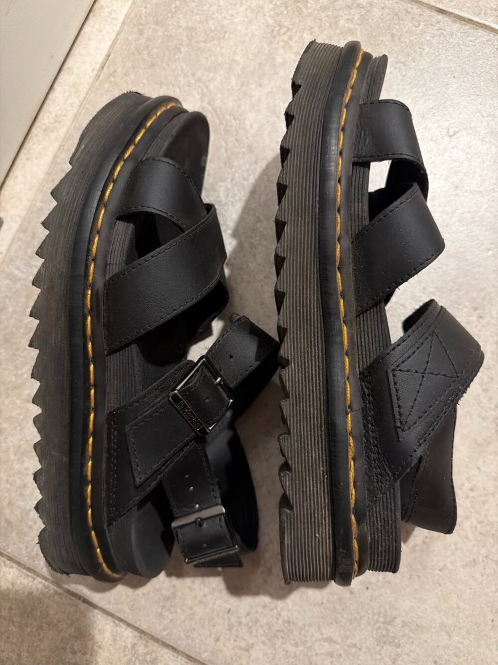 Dr. Martens Black Platform Sandals — US 8